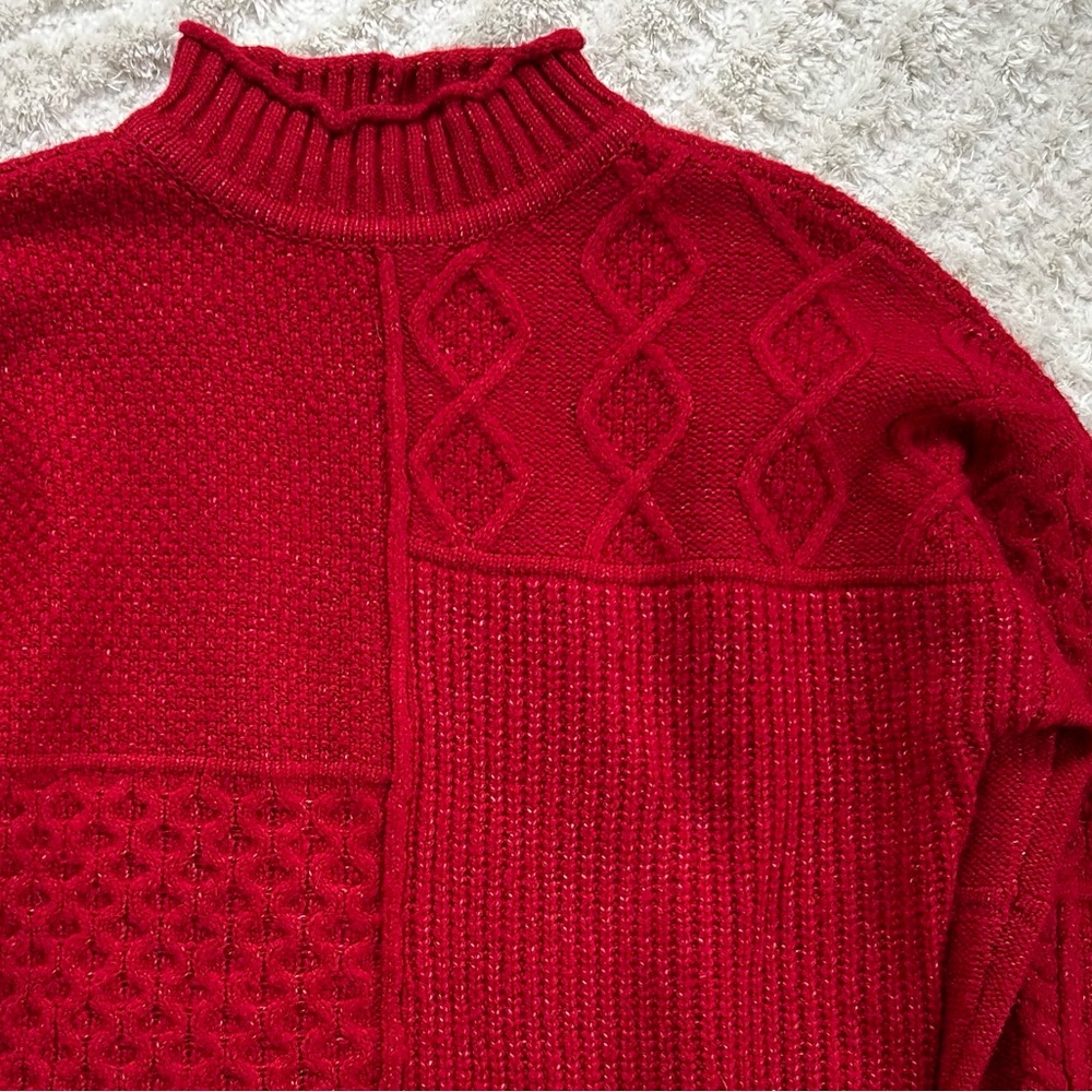 Vtg American Eagle Outfitters Crimson Red Mockneck Sweater